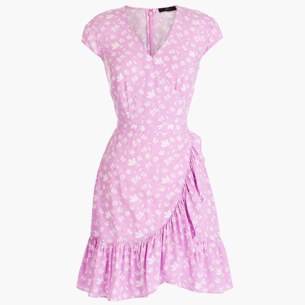 J. Crew surplus floral ruffle dress with flutter sleeves, short sleeves
